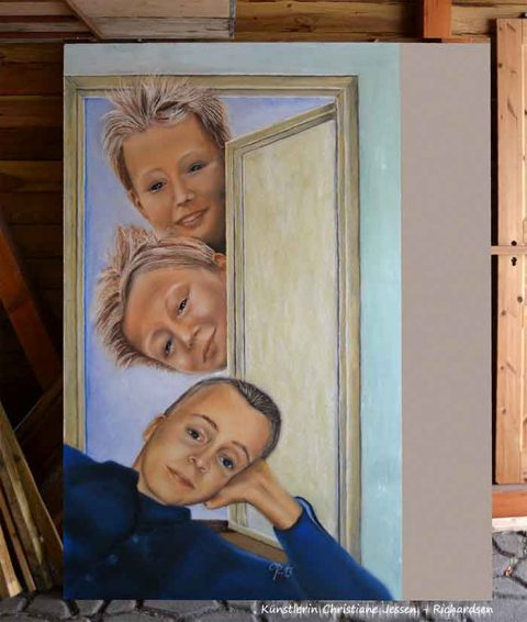 Die Enkelkinder portrait life vor Ort